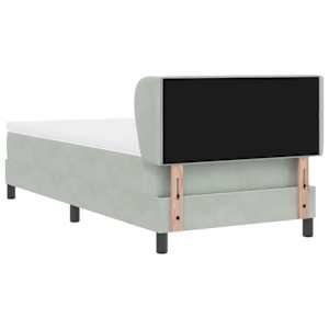 Postel s boxspringem s čelo Světle šedá 90 x 190 cm samet - obrázek 9