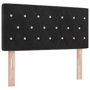 Postel s boxspringem s čelo Černá 90 x 190 cm samet - obrázek 5
