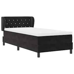 Postel s boxspringem s čelo Černá 90 x 190 cm samet - obrázek 6