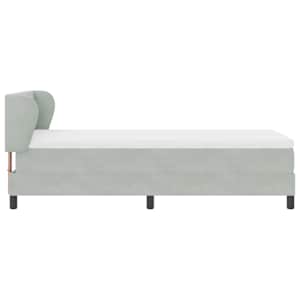 Postel s boxspringem s čelo Světle šedá 100 x 200 cm samet - obrázek 8