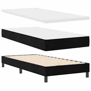 Postel s boxspringem s čelo Černá 100 x 200 cm samet - obrázek 4