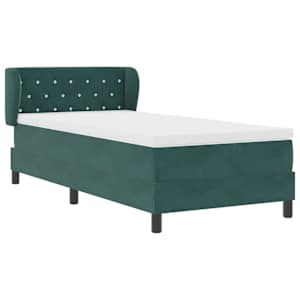 Postel s boxspringem s čelo Tmavě zelená 100 x 200 cm samet - obrázek 4