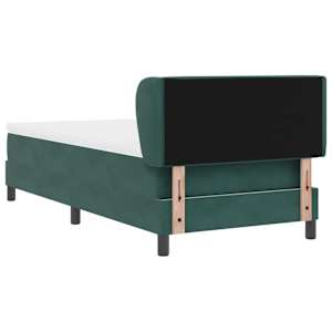 Postel s boxspringem s čelo Tmavě zelená 100 x 200 cm samet - obrázek 7