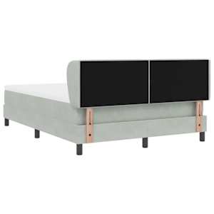 Postel s boxspringem s čelo Světle šedá 140 x 190 cm samet - obrázek 8