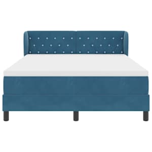 Postel s boxspringem s čelo Tmavě moddrá 140 x 190 cm samet - obrázek 7