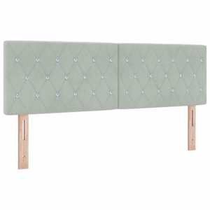 Postel s boxspringem s čelo Světle šedá 160 x 200 cm samet - obrázek 5
