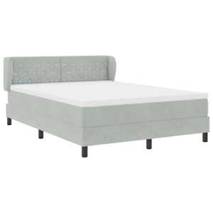 Postel s boxspringem s čelo Světle šedá 160 x 200 cm samet - obrázek 6