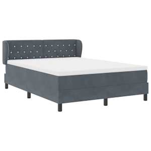 Postel s boxspringem s čelo Tmavě šedá 160 x 200 cm samet - obrázek 6