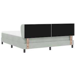 Postel s boxspringem s čelo Světle šedá 180 x 200 cm samet - obrázek 9