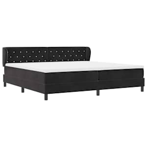 Postel s boxspringem s matrací s čelo Černá 200 x 200 cm samet - obrázek 5