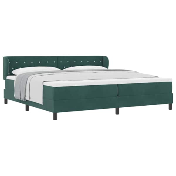 vidaXL Karbi vedrumadrats madratsiga Tumeroheline 200 x 200 cm Samet