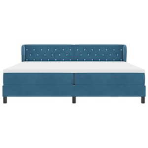 Postel s boxspringem s matrací Tmavě moddrá 200 x 200 cm samet - obrázek 7