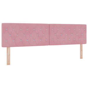 Postel s boxspringem s čelo Růžová 200 x 200 cm samet - obrázek 5