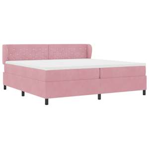 Postel s boxspringem s čelo Růžová 200 x 200 cm samet - obrázek 6