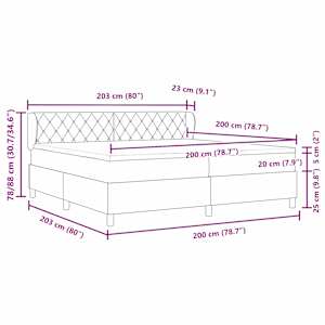 Postel s boxspringem s čelo Růžová 200 x 200 cm samet - obrázek 11