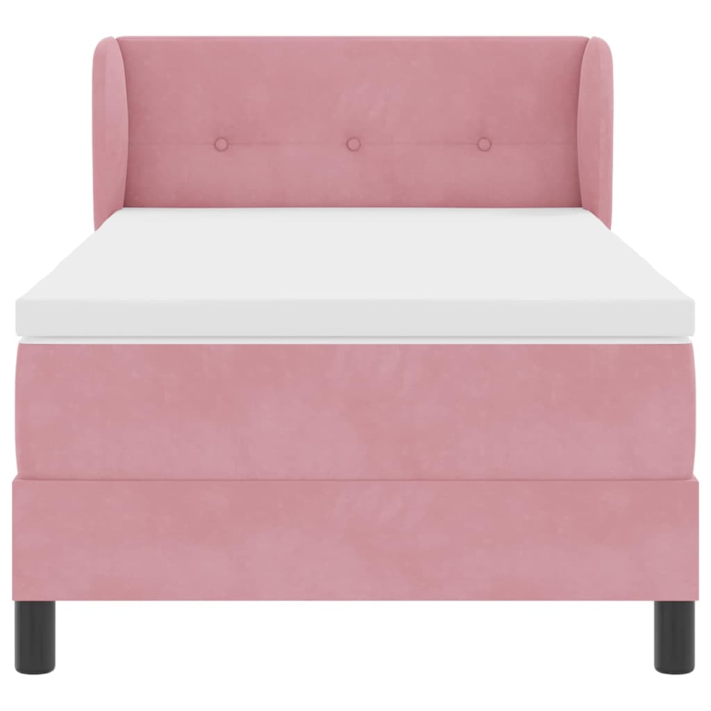 vidaXL Boxspringbett mit Kopfteil Rosa 90 x 190 cm Samt – Bild 7