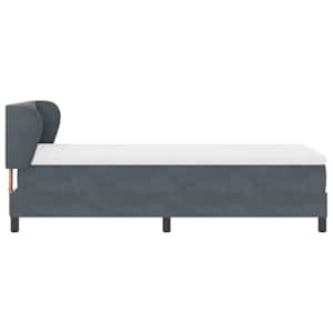 Postel s boxspringem s čelo Tmavě šedá 100 x 200 cm samet - obrázek 8