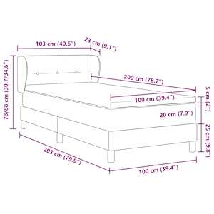 Postel s boxspringem s matrací s čelo Růžová 100 x 200 cm samet - obrázek 12