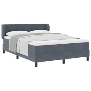 Postel s boxspringem s čelo Tmavě šedá 140 x 190 cm samet - obrázek 2