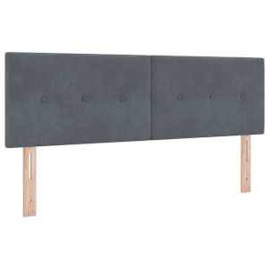 Postel s boxspringem s čelo Tmavě šedá 140 x 190 cm samet - obrázek 5