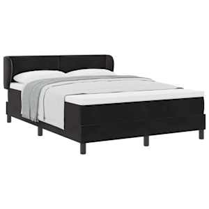 Postel s boxspringem s čelo Černá 140 x 190 cm samet - obrázek 2