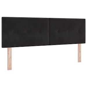 Postel s boxspringem s čelo Černá 140 x 190 cm samet - obrázek 5