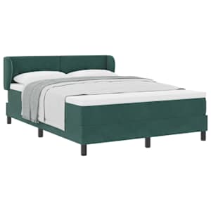 Postel s boxspringem s čelo Tmavě zelená 140 x 190 cm samet - obrázek 2