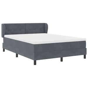 Postel s boxspringem s čelo Tmavě šedá 160 x 200 cm samet - obrázek 6