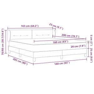 Postel s boxspringem s čelo Tmavě moddrá 160 x 200 cm samet - obrázek 12