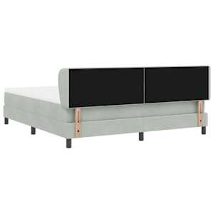 Postel s boxspringem s čelo Světle šedá 180 x 200 cm samet - obrázek 9