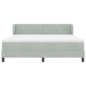 Postel s boxspringem s čelo Světle šedá 180 x 200 cm samet - obrázek 7