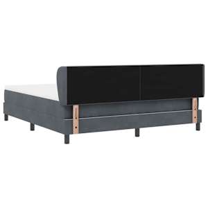 Postel s boxspringem s čelo Tmavě šedá 180 x 200 cm samet - obrázek 9