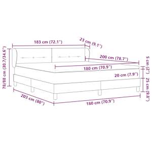 Postel s boxspringem s čelo Tmavě šedá 180 x 200 cm samet - obrázek 12