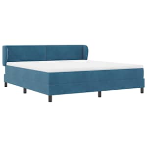 Postel s boxspringem s čelo Tmavě moddrá 180 x 200 cm samet - obrázek 5