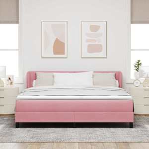 Postel s boxspringem s čelo Růžová 180 x 200 cm samet - obrázek 3