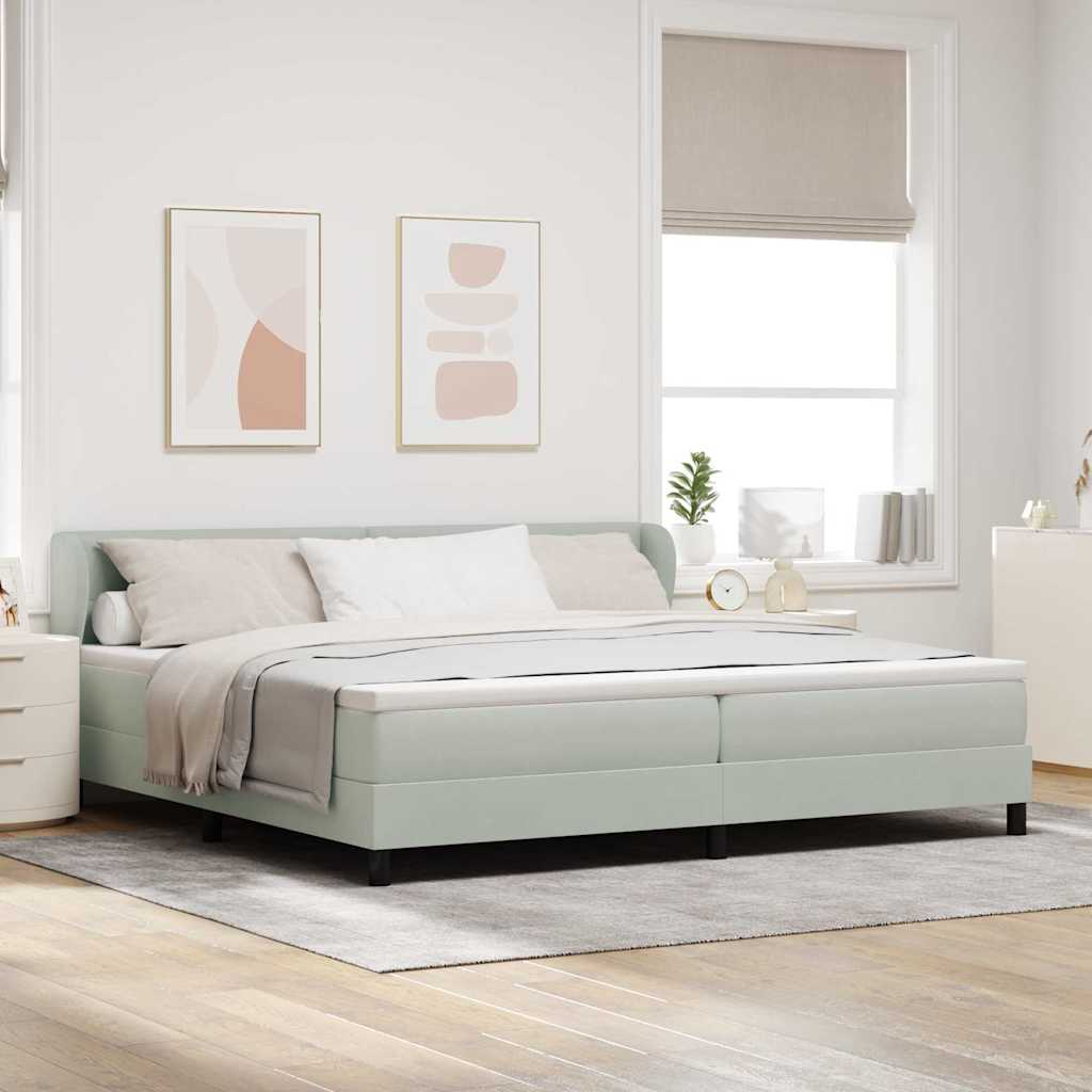 Voodipadi Raam Madratsiga Helehall 200x200 cm Samet