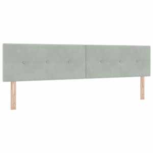 Postel s boxspringem s čelo Světle šedá 200 x 200 cm samet - obrázek 5