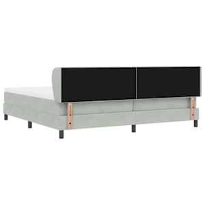 Postel s boxspringem s čelo Světle šedá 200 x 200 cm samet - obrázek 9