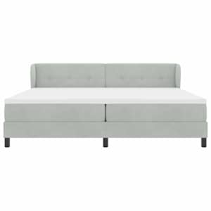 Postel s boxspringem s čelo Světle šedá 200 x 200 cm samet - obrázek 7