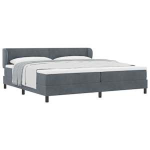 Postel s boxspringem s čelo Tmavě šedá 200 x 200 cm samet - obrázek 2