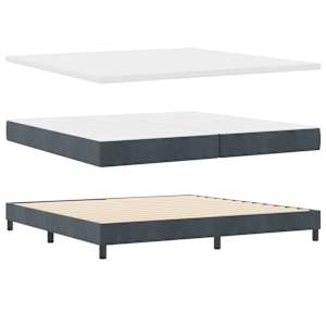 Postel s boxspringem s čelo Tmavě šedá 200 x 200 cm samet - obrázek 4