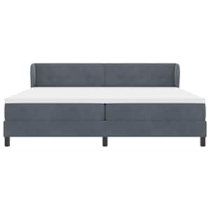 Postel s boxspringem s čelo Tmavě šedá 200 x 200 cm samet - obrázek 7
