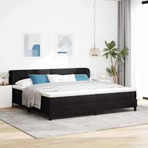 Postel s boxspringem s čelo Černá 200 x 200 cm samet - obrázek 1