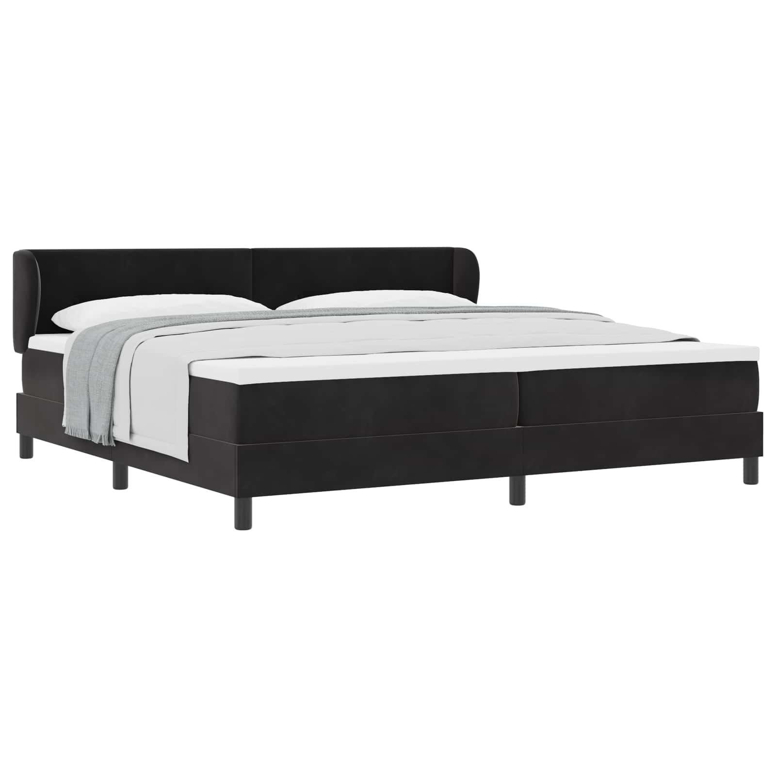 vidaXL Boxspringbed met hoofdeinde Zwart 200 x 200 cm Fluweel, foto 3