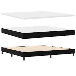 Postel s boxspringem s čelo Černá 200 x 200 cm samet - obrázek 4