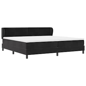 Postel s boxspringem s čelo Černá 200 x 200 cm samet - obrázek 6