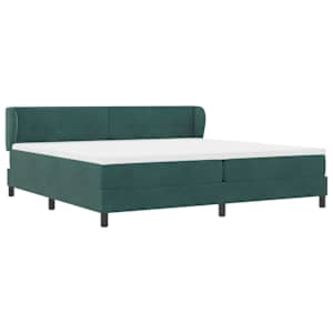 Postel s boxspringem s čelo Tmavě zelená 200 x 200 cm samet - obrázek 6