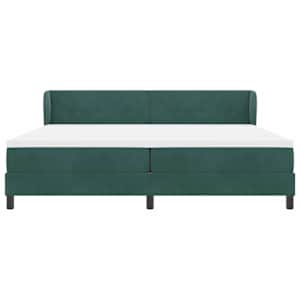 Postel s boxspringem s čelo Tmavě zelená 200 x 200 cm samet - obrázek 7