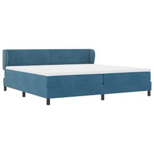 Postel s boxspringem s čelo Tmavě moddrá 200 x 200 cm samet - obrázek 6