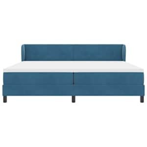 Postel s boxspringem s čelo Tmavě moddrá 200 x 200 cm samet - obrázek 7